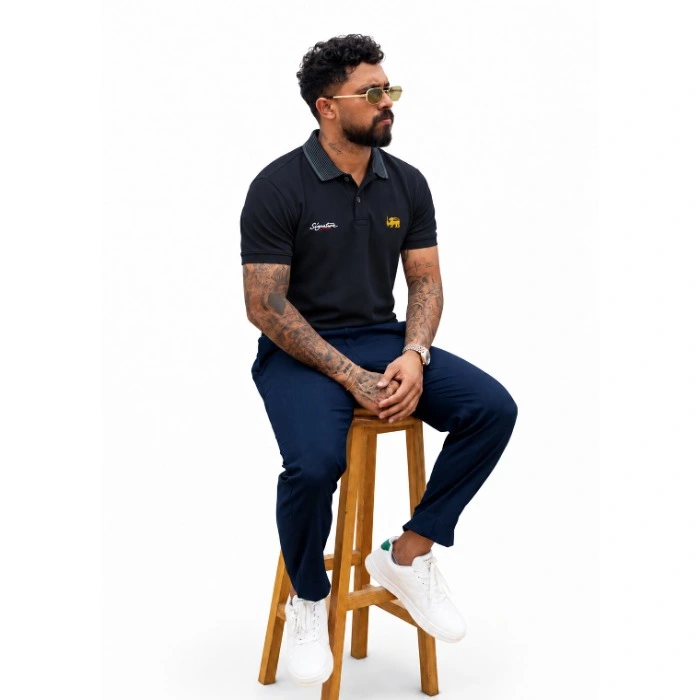 Signature Mens Lion Logo Polo T Shirt